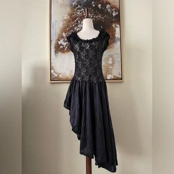 Lady Desiree | Dresses | Vintage 8s Lady Desiree Black Lace Dress Tripp Ny  Goth Punk Emo Size M L | Poshmark